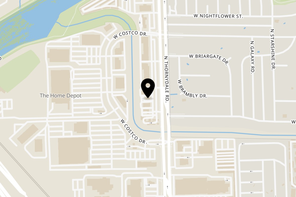Map showing the location of HUMO COCINA MEXICANA on 6671 N Thornydale Rd in Tucson
